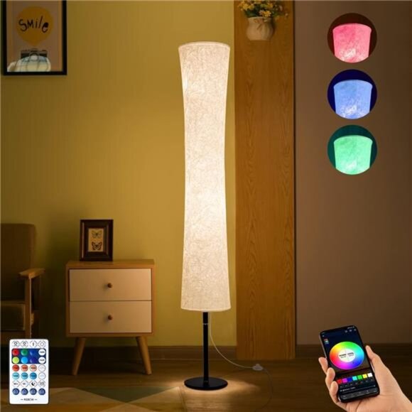 BLUEYE Floor Lamp,RGBCW 2700K-6500K,APP & Remote&Smart Voice Control, 2 X 60W - Picture 1 of 7